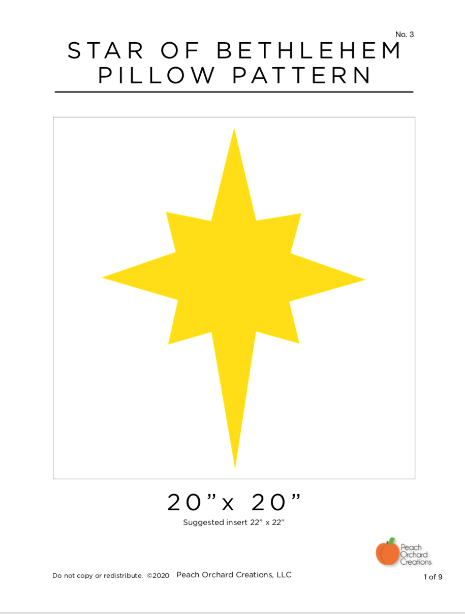 Star of Bethlehem Pillow Pattern - Digital Download